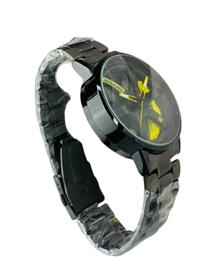 Men’s Rotatable Car Rim Quartz Watch – Waterproof Stainless Steel Sport Watch